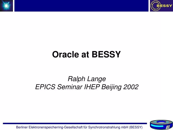 oracle a t bessy
