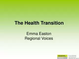 The Health Transition