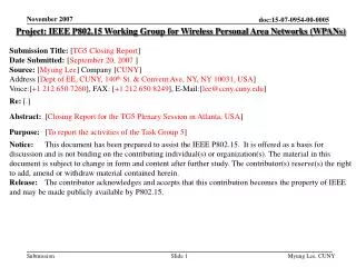 Project: IEEE P802.15 Working Group for Wireless Personal Area Networks (WPANs)