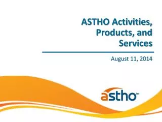 ASTHO Activities, Products, and Services