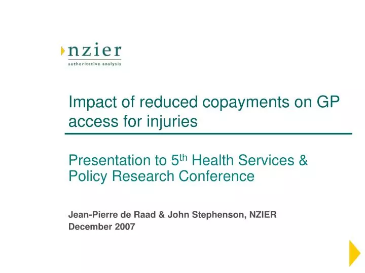 impact of reduced copayments on gp access for injuries