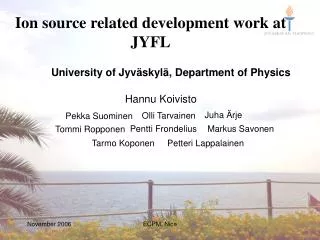 Ion source related development work at JYFL