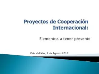 proyectos de cooperaci n internacional