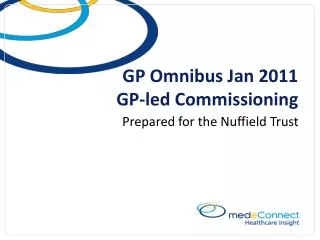 GP Omnibus Jan 2011 GP-led Commissioning