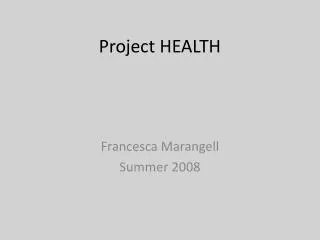 Project HEALTH