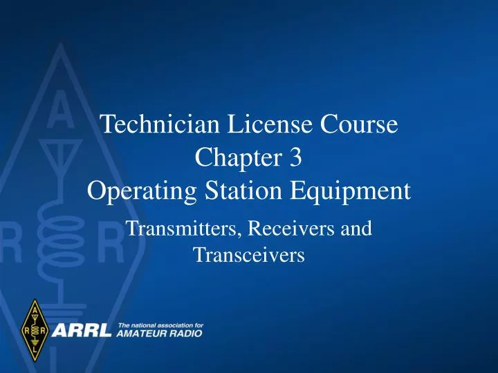 technician license course chapter 3 operating station equipment