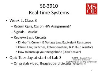 SE-3910 Real-time Systems