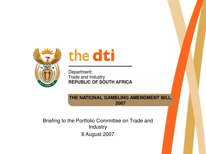 briefing to the portfolio committee on trade and industry 8 august 2007