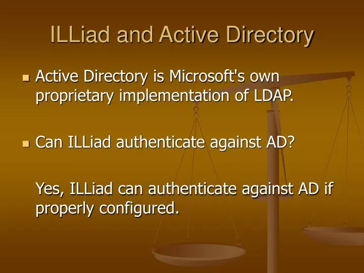 illiad and active directory