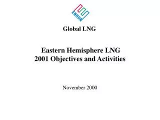 Eastern Hemisphere LNG 2001 Objectives and Activities