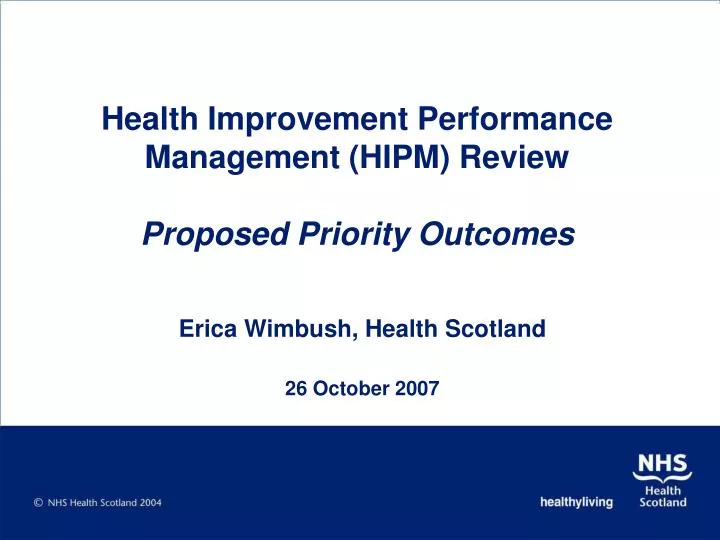 health improvement performance management hipm review proposed priority outcomes