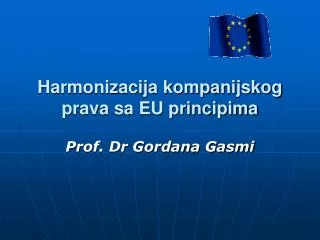 harmonizacija kompanijskog prava sa eu principima