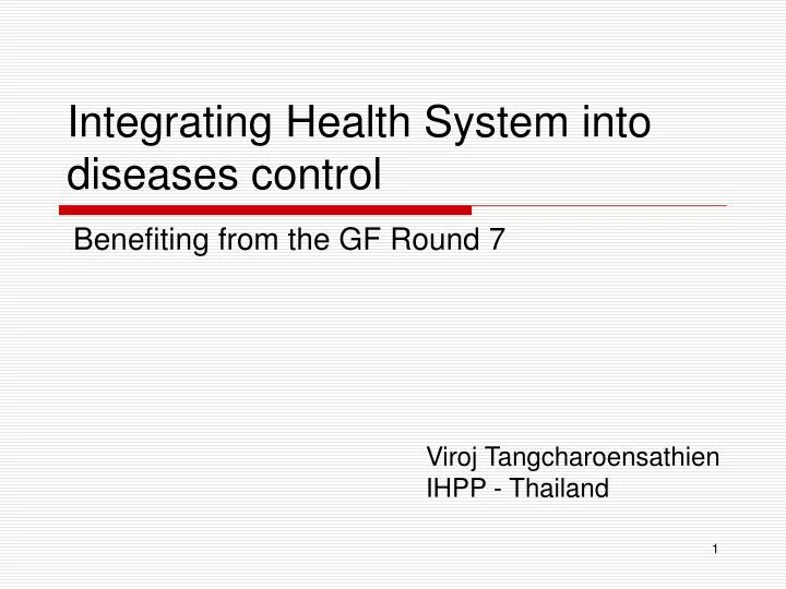 integrating health system into diseases control