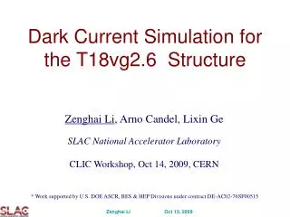 Dark Current Simulation for the T18vg2.6 Structure