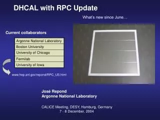 DHCAL with RPC Update