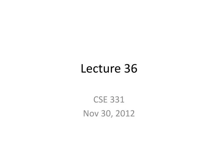 lecture 36