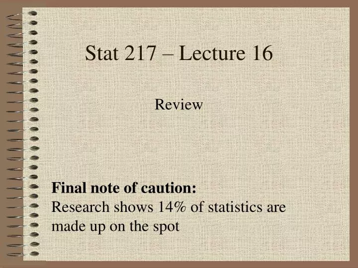 stat 217 lecture 16