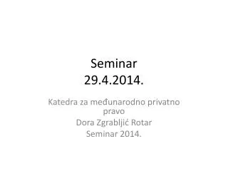 seminar 29 4 2014