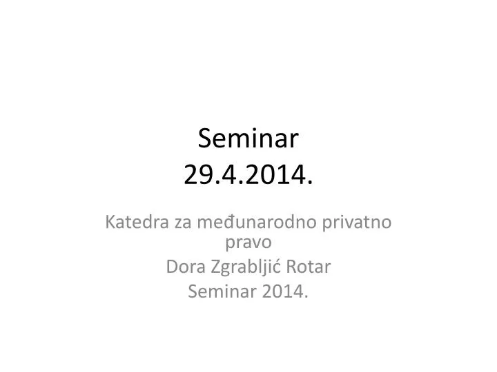 seminar 29 4 2014