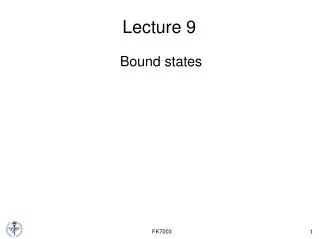 Lecture 9