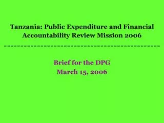 Brief for the DPG March 15, 2006