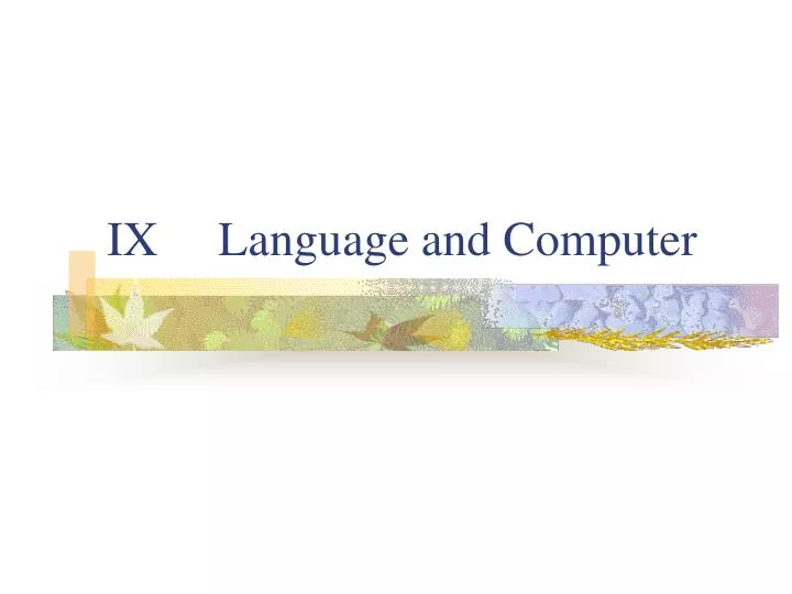 ix language and computer