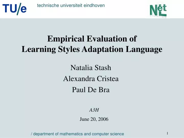 empirical evaluation of learning styles adaptation language