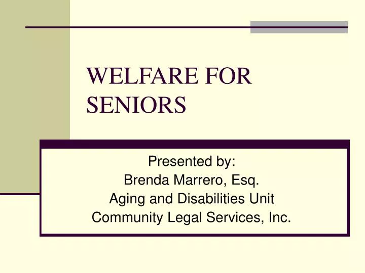 welfare for seniors