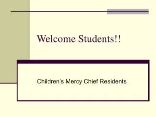 Welcome Students!!