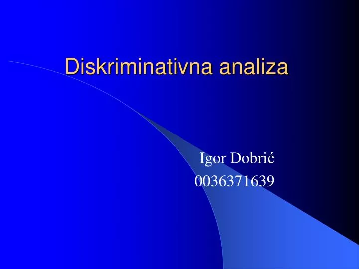 diskriminativna analiza