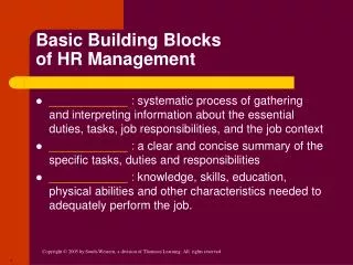 Basic Building Blocks of HR Management