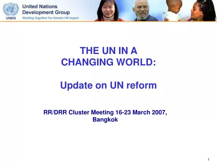 the un in a changing world update on un reform