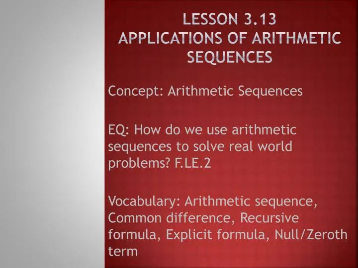 lesson 3 13 applications of arithmetic sequences