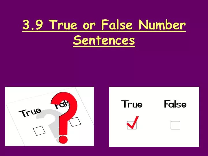 3 9 true or false number sentences