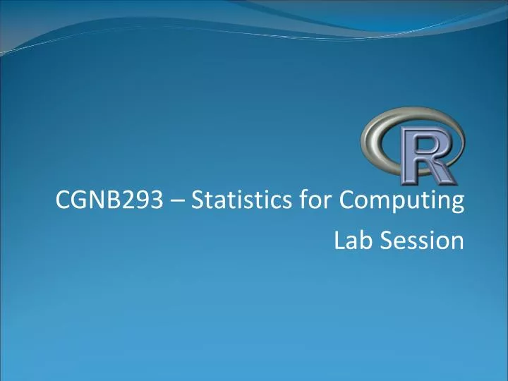 cgnb293 statistics for computing lab session
