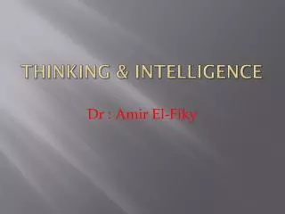 Thinking &amp; Intelligence