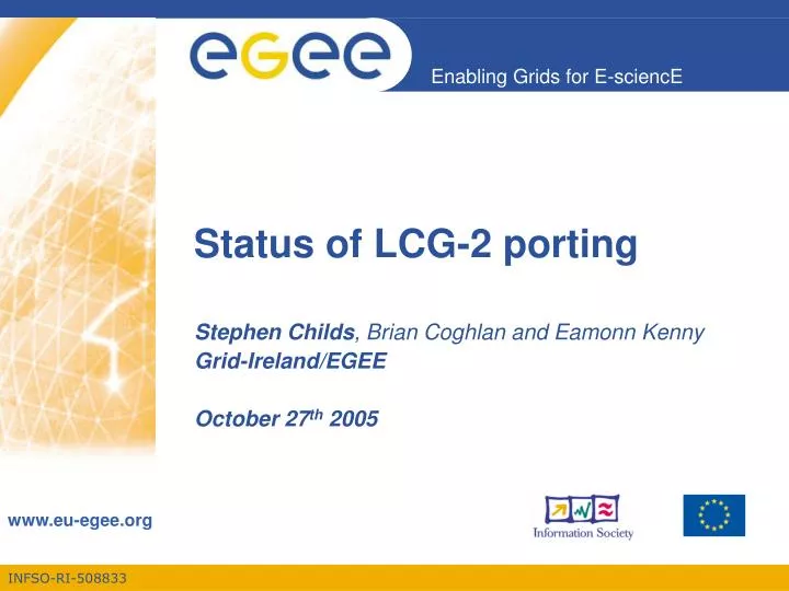 status of lcg 2 porting