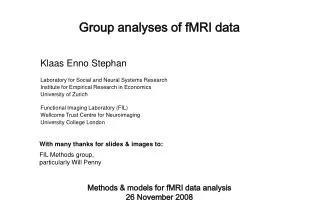 Group analyses of fMRI data
