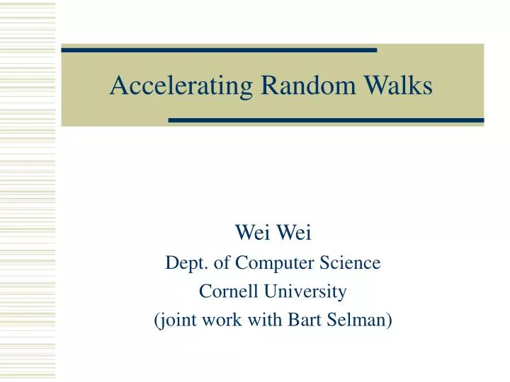 accelerating random walks