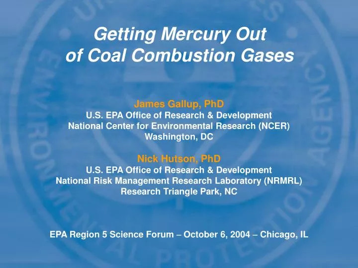 getting mercury out of coal combustion gases