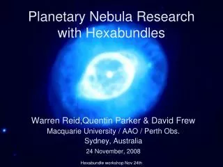 Planetary Nebula Research with Hexabundles