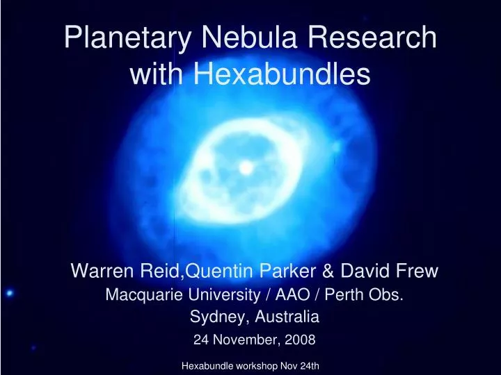 planetary nebula research with hexabundles