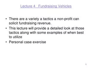 Lecture 4 Fundraising Vehicles
