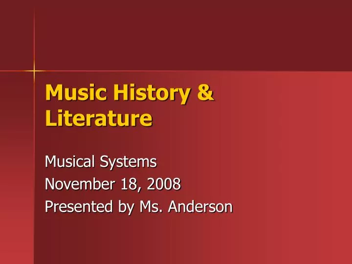 music history literature