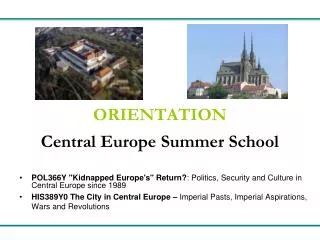 ORIENTATION Central Europe Summer School