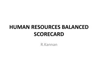 HUMAN RESOURCES BALANCED SCORECARD