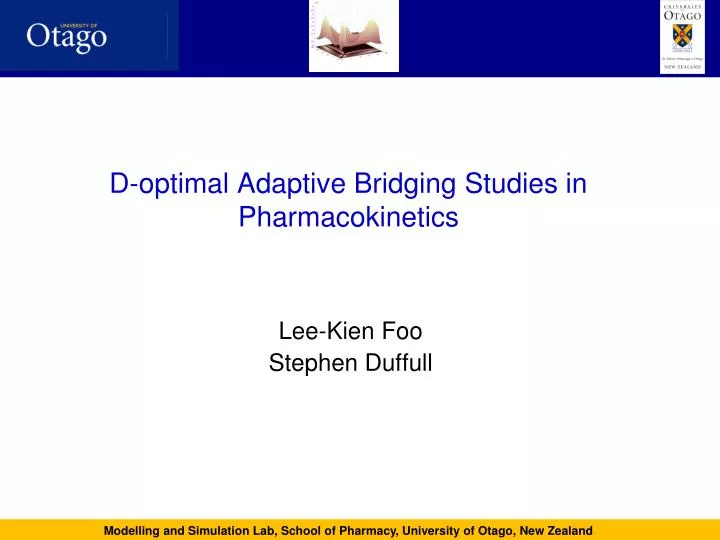 d optimal adaptive bridging studies in pharmacokinetics