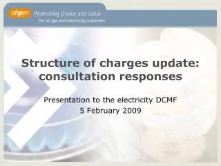 Structure of charges update: consultation responses