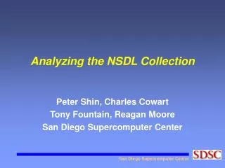 Analyzing the NSDL Collection