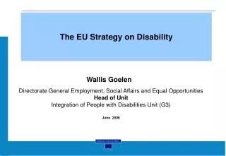The EU Strategy on Disability